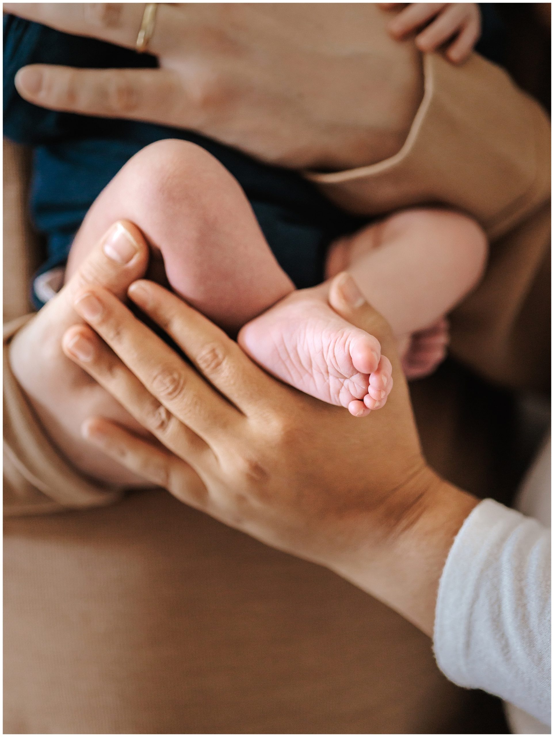 Newborn baby boy feet during newborn session in Murfreesboro