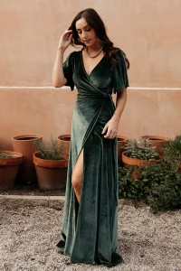 Baltic Born Velvet Dress in Deep Green, Fall Dresses for Family Pictures in 2022