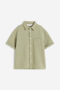 Product photo of sage green toddler boy shirt
